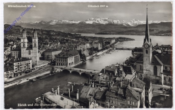 Zürich, und die Glarneralpen