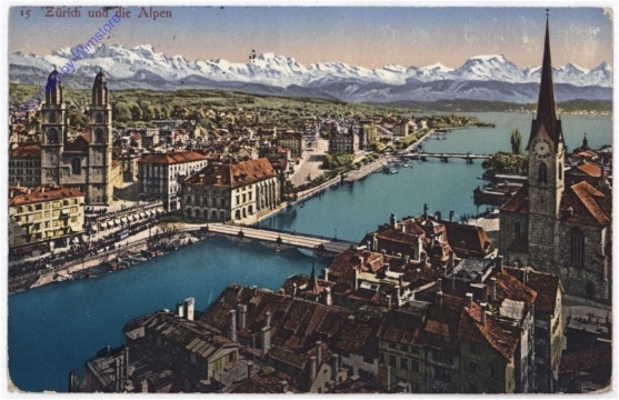 Zürich, und die Alpen