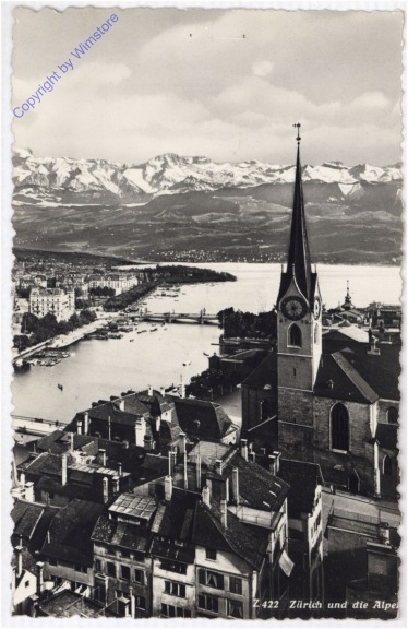 Zürich, und die Alpen