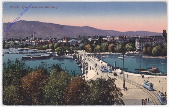Zürich, Quaibrücke und Uetliberg