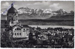 ak193659 Zürich, Kreuzkirche und Glarneralpen