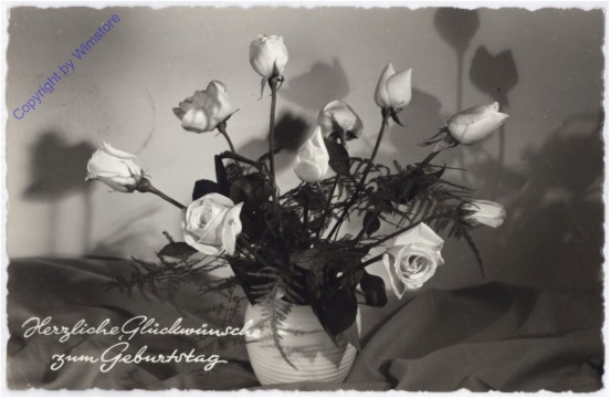 ak193761 Vase mit Rosen, Geburtstag