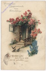 ak193767 Tür mit Rosen, Geburtstag