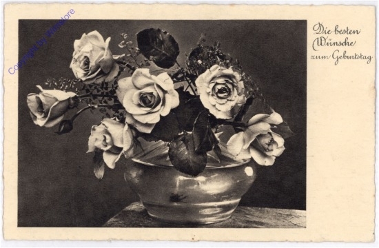 ak193769 Vase mit Rosen, Geburtstag
