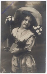 ak193770 Dame mit Blumen, Geburtstag