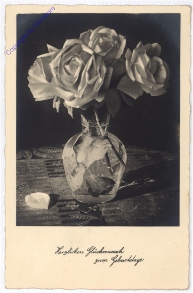 ak193776 Vase mit Rosen, Geburtstag