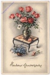 ak193792 Tisch mit Rosen, Geburtstag