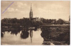 Salisbury, Cathedral from river