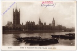 London, Houses of Parliament from river Thames