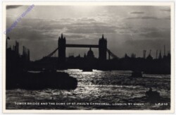 London, Tower Bridge and the Dome of St. Paul's Cathedral