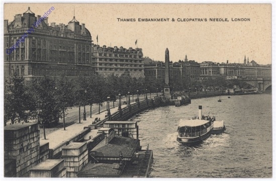 London, Thames Embankment & Cleopatra's Needle