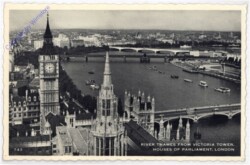 London, River Thames from Victoria Tower, Houses of Parliament