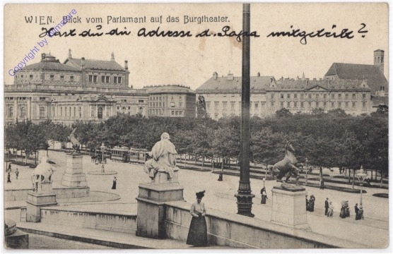 Wien 1, Blick vom Parlament auf das Burgtheater