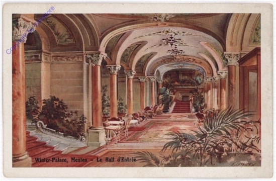 Menton, Hotel Winter-Palace, Le Hall d'Entree