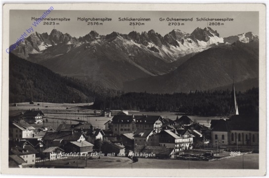 ak194890 Seefeld, mit den Kalkkögeln