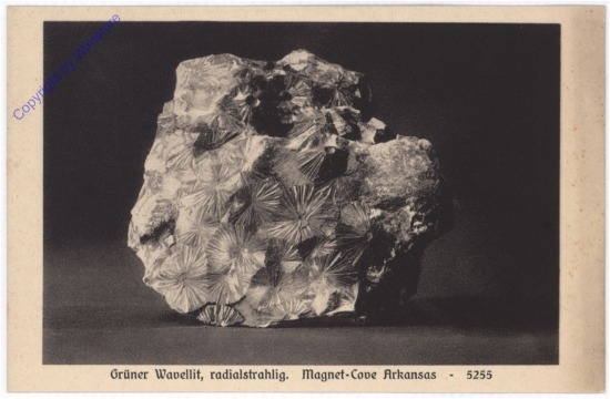 Grüner Wavellit, radialstrahlig. Magnet-Cove Arkansas