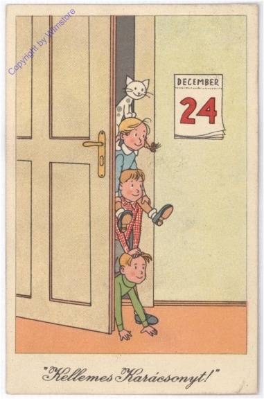 Kinder schauen durch die Türe
