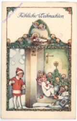 Christkind schläft beim Baum