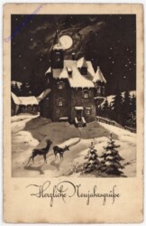 Winterdorf in der Nacht