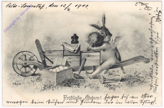 Hase mit Engerl