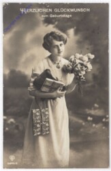 ak195193 Mädchen mit Rosen, Geburtstag