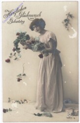 ak195198 Mädchen mit Blumen, Geburtstag