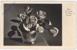 ak195207 Vase mit Rosen, Namenstag