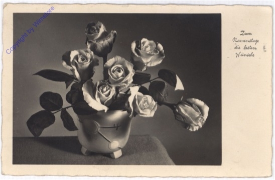 ak195207 Vase mit Rosen, Namenstag