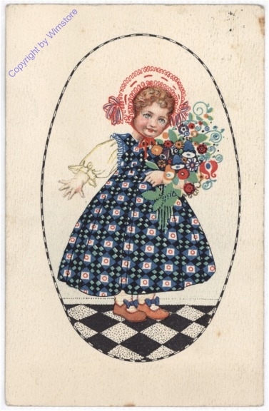 Mädchen mit Blumenstrauß, Namenstag