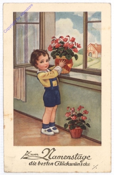 Bub mit Blumentopf, Namenstag