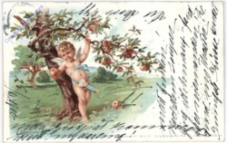 ak195371 Engerl unter dem Apfelbaum