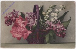 Ein Korb voller Blumen