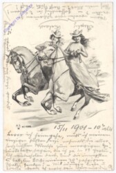 Zwei Damen hoch zu Roß