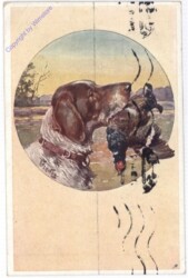 Jagdhund mit Beute
