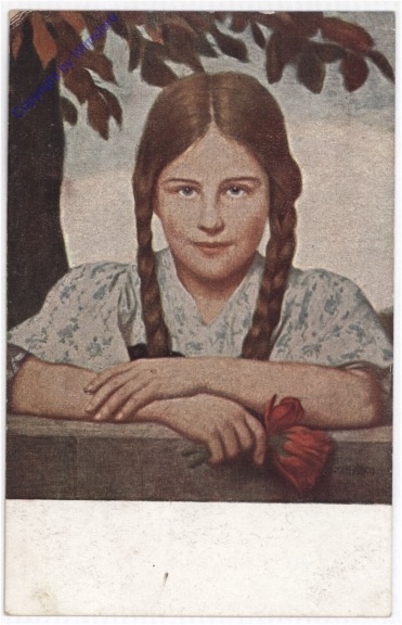 Mädchen mit roter Blume