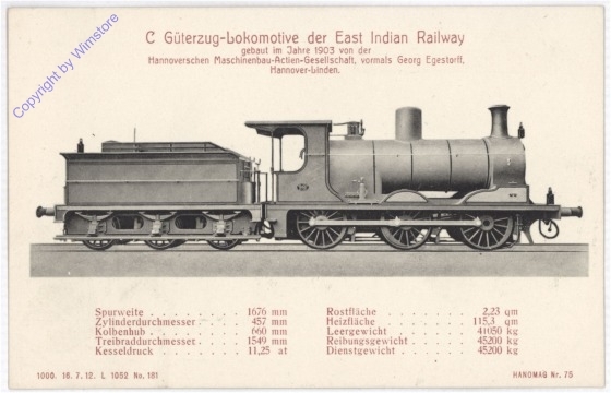Güterzug-Lokomotive der East Indian Railway