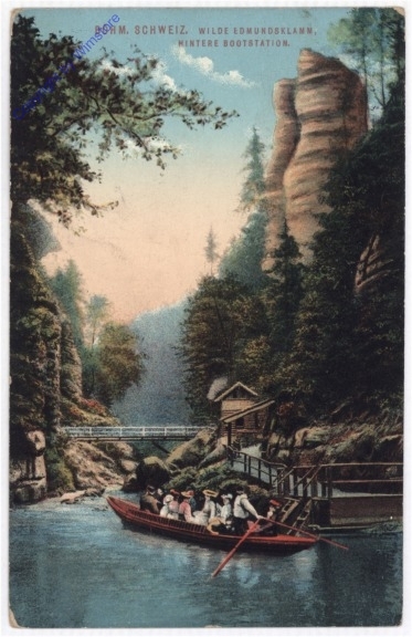 ak196107 Böhm. Schweiz, Wilde Edmundsklamm, Hintere Bootsstation