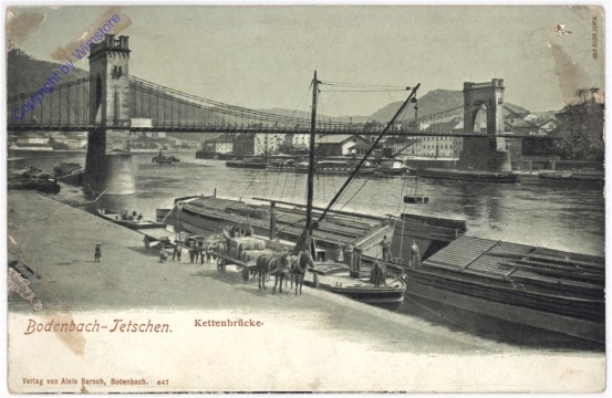 ak196110 Bodenbach-Tetschen, Kettenbrücke