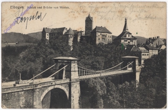 Elbogen, Schloß und Brücke von Wesen
