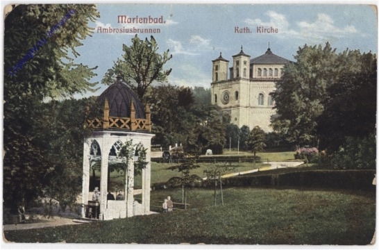 Marianske Lazne (Marienbad), Ambrosiusbrunnen, Kath. Kirche
