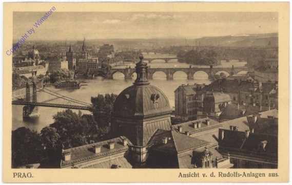 Praha (Prag), Ansicht v.d. Rudolfs-Anlagen aus