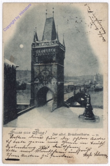 ak196586 Praha (Prag), Der altst. Brückenthurm