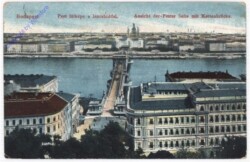 Budapest, Ansicht der Pester Seite mit Kettenbrücke