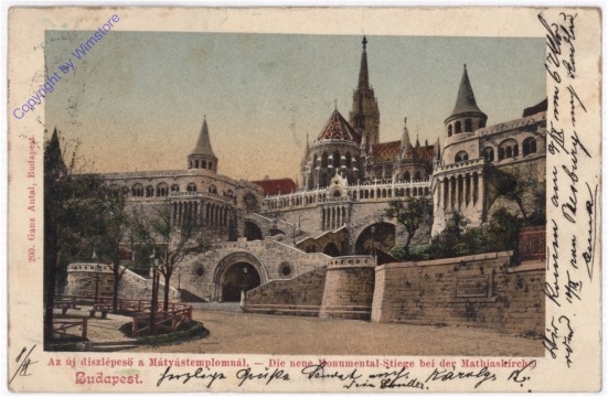 Budapest, Die neue Monumental-Stiege bei der Mathiaskirche