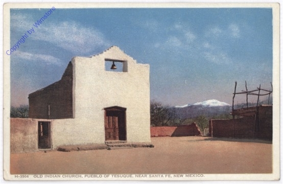 New Mexico: Santa Fe, Pueblo of Tesuque, old Indian Church