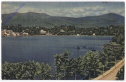 New York: New York City, Mirror Lake and Village as seen from Lake Placid Club