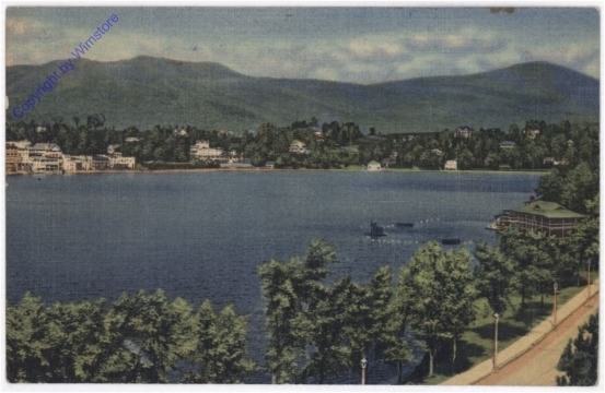 New York: New York City, Mirror Lake and Village as seen from Lake Placid Club