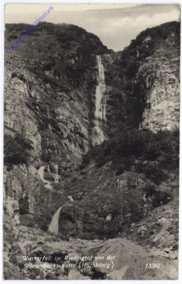 ak197191 Dienten, Wasserfall im Riedingtal von der Schrambachscharte
