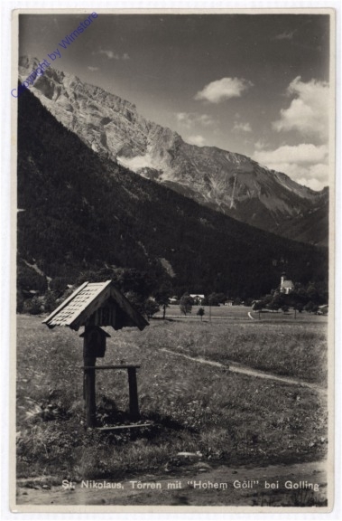 ak197222 Golling an der Salzach, St. Nikolaus, Törren mit Hohem Göll
