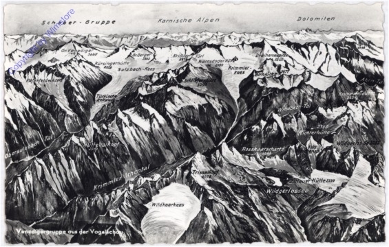 ak197381 Krimml, Venedigergruppe aus der Vogelschau